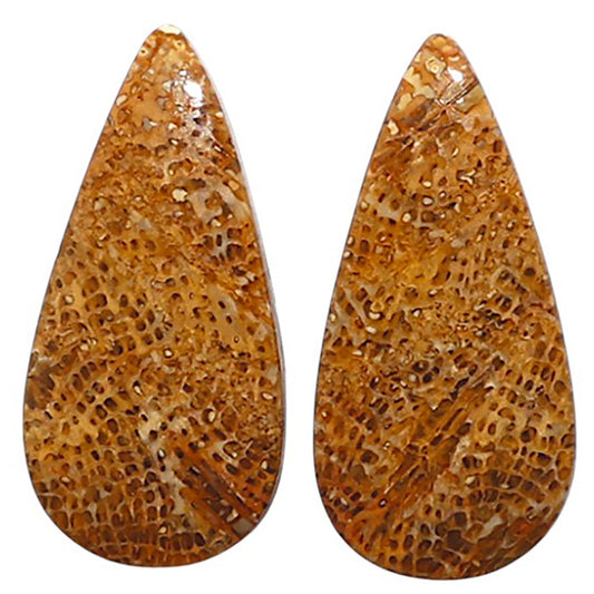 Natural Root Plume Agate 11x22.6x4 mm Pear Shape Polished Gemstone LS99-010571