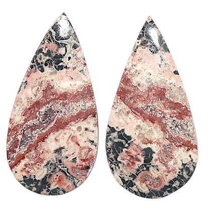 Natural Leopard Skin Jasper 13.8x27.3x3.5 mm Pear Shape Polished Gemstone LS99-010573