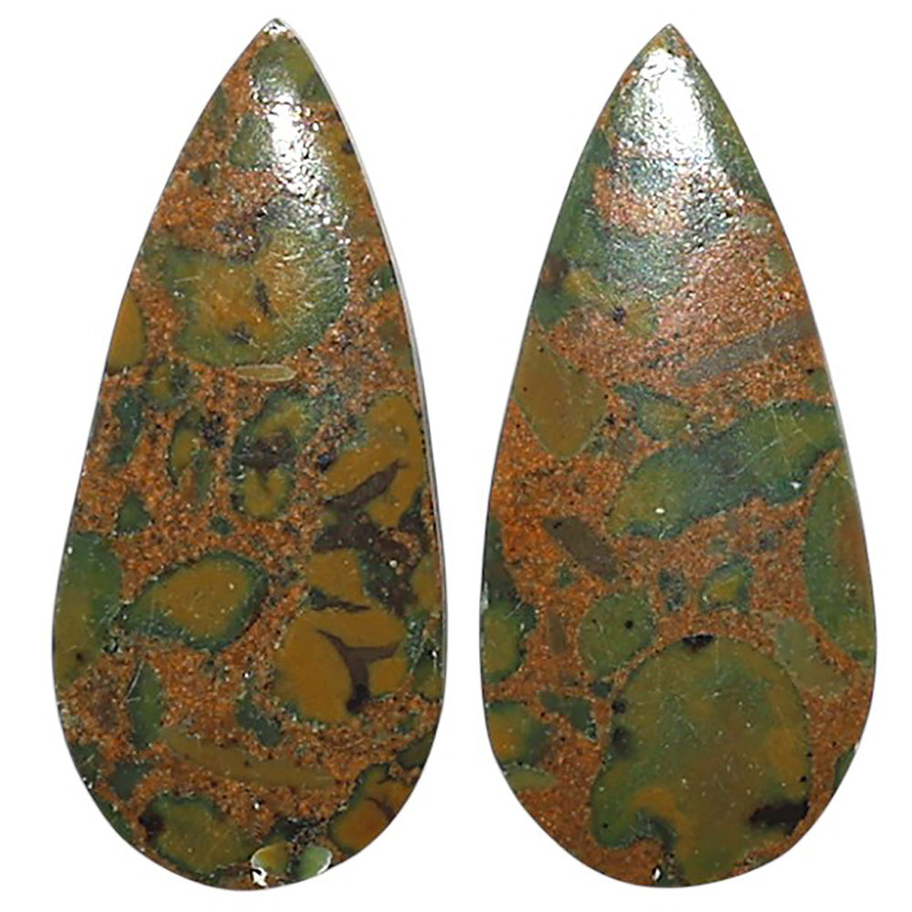 Natural Bamboo Jasper 12.5x26.9x3 mm Pear Shape Polished Gemstone LS99-010576