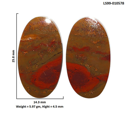 Natural Rare Cady Mountain Agate 14.3x25.8x4.5 mm Oval Shape Polished Gemstone LS99-010578