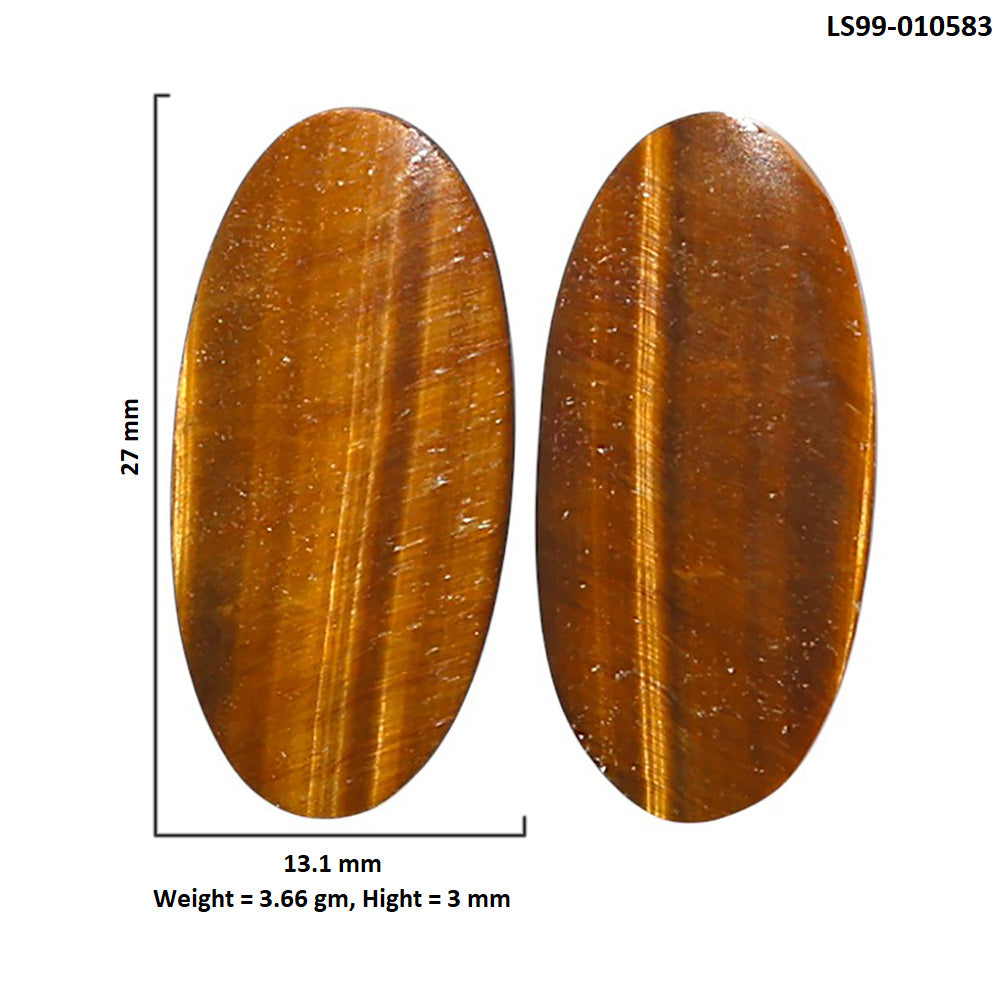 Natural Tiger Eye 13.1x27x3 mm Oval Shape Polished Gemstone LS99-010583