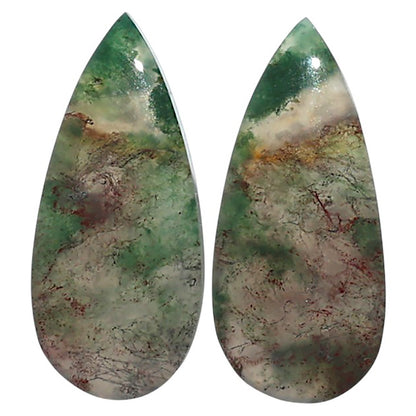 Natural Texas Moss Agate 12.15x26.9x4 mm Pear Shape Polished Gemstone LS99-010585