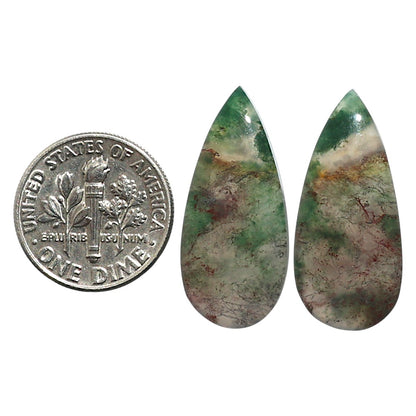 Natural Texas Moss Agate 12.15x26.9x4 mm Pear Shape Polished Gemstone LS99-010585