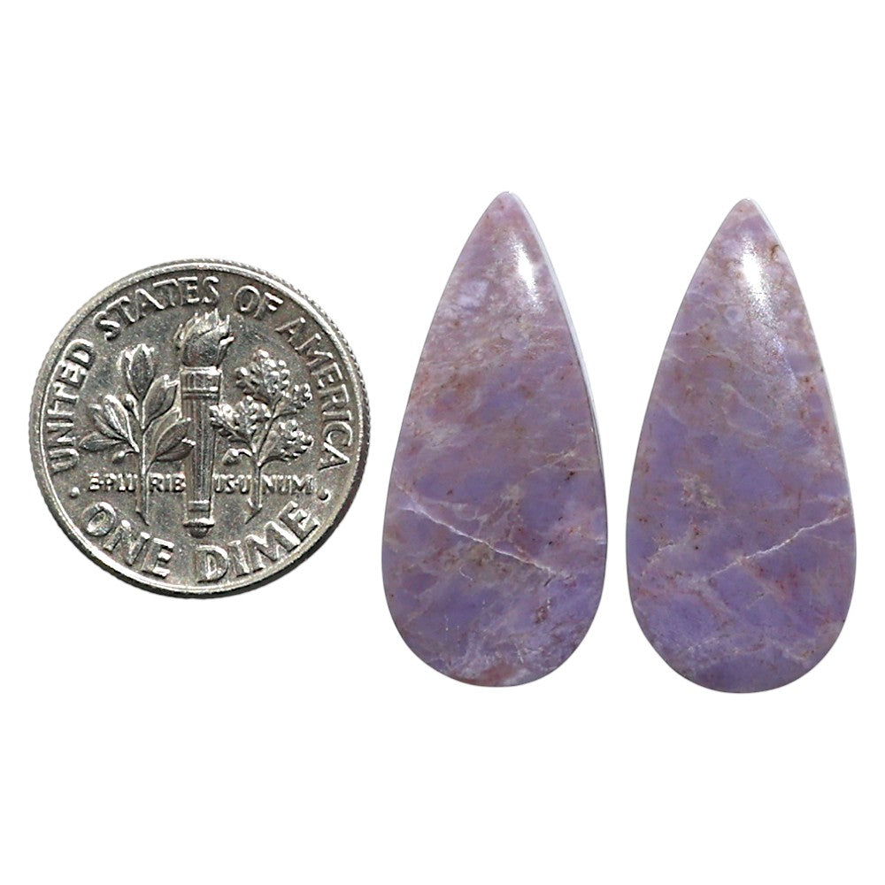Natural Lavender Jade 11.9x25.6x4.5 mm Pear Shape Polished Gemstone LS99-010587