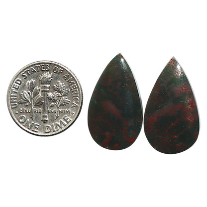 Natural Blood Stone 13.1x22.7x4 mm Pear Shape Polished Gemstone LS99-010588