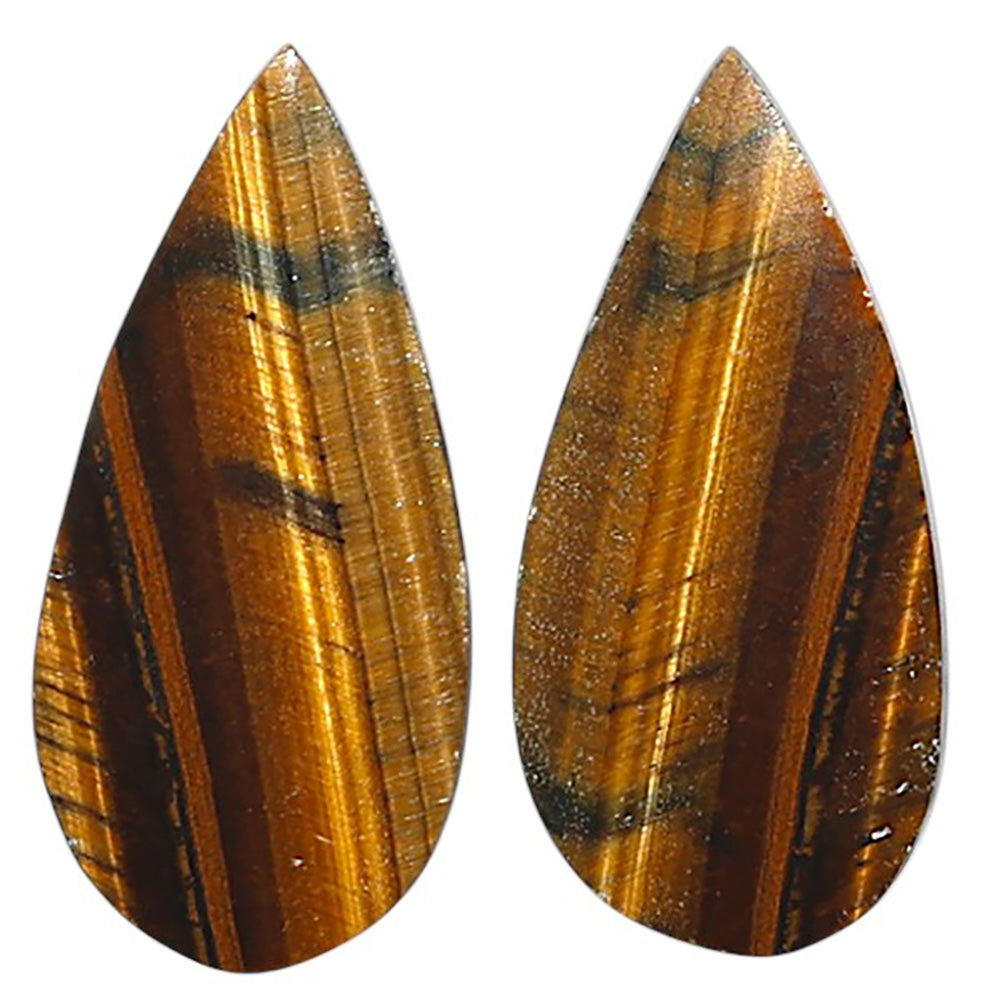 Natural Tiger Eye 12.6x26.4x3 mm Pear Shape Polished Gemstone LS99-010590