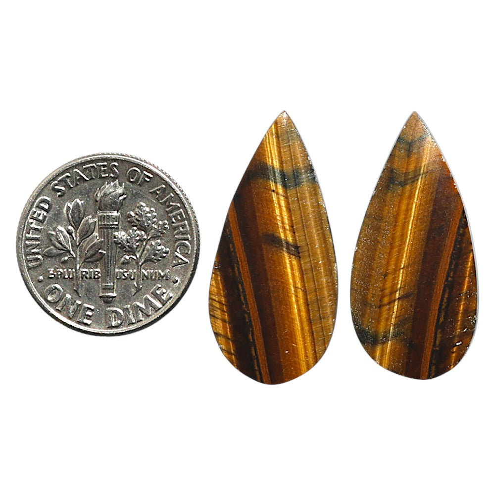 Natural Tiger Eye 12.6x26.4x3 mm Pear Shape Polished Gemstone LS99-010590