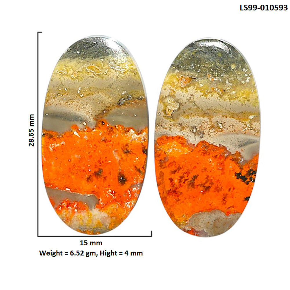 Natural Indonesian Bumble Bee 15x28.65x4 mm Oval Shape Polished Gemstone LS99-010593