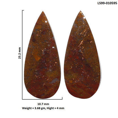 Natural Rare Cady Mountain Agate 10.7x25.2x4 mm Pear Shape Polished Gemstone LS99-010595