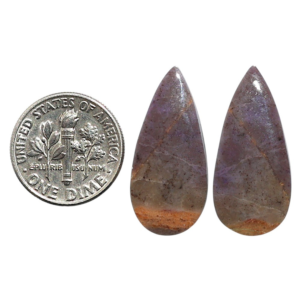 Natural Lavender Jade 12.2x26.5x4 mm Pear Shape Polished Gemstone LS99-010598