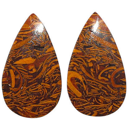 Natural Coquina Fossil Jasper 13.3x23x4 mm Pear Shape Polished Gemstone LS99-010599