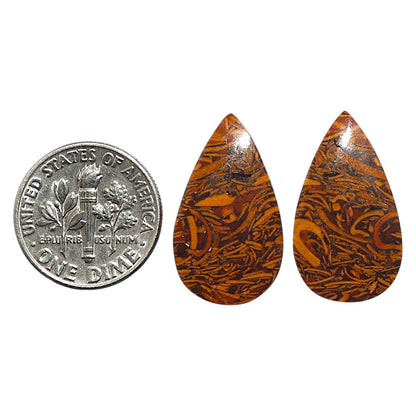 Natural Coquina Fossil Jasper 13.3x23x4 mm Pear Shape Polished Gemstone LS99-010599