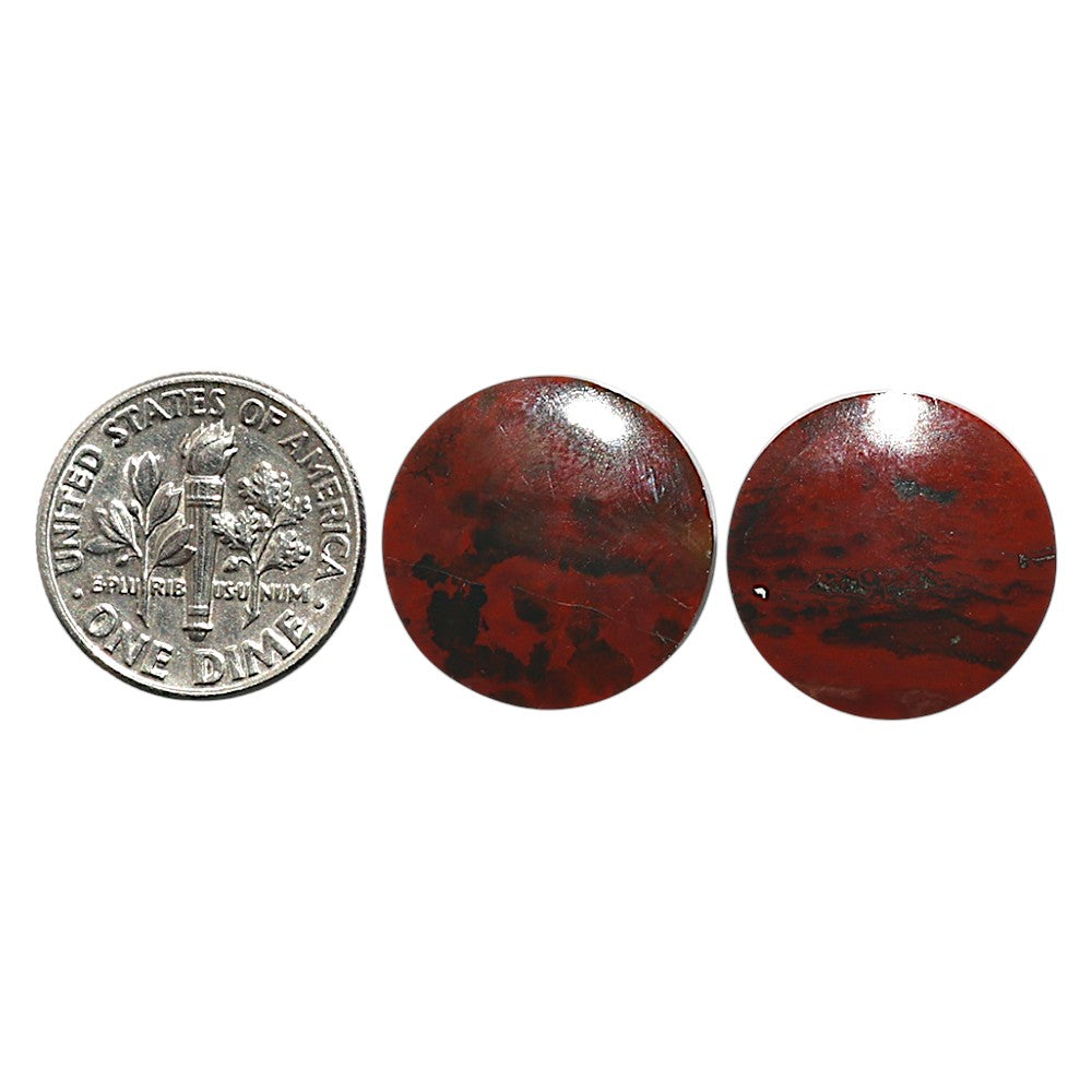 Natural Blood Stone 18x18x4 mm Round Shape Polished Gemstone LS99-010600
