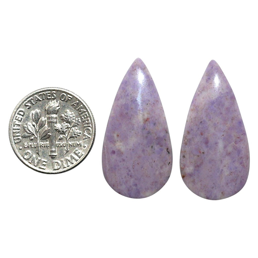 Natural Lavender Jade 14.5x28.7x3.5 mm Pear Shape Polished Gemstone LS99-010601