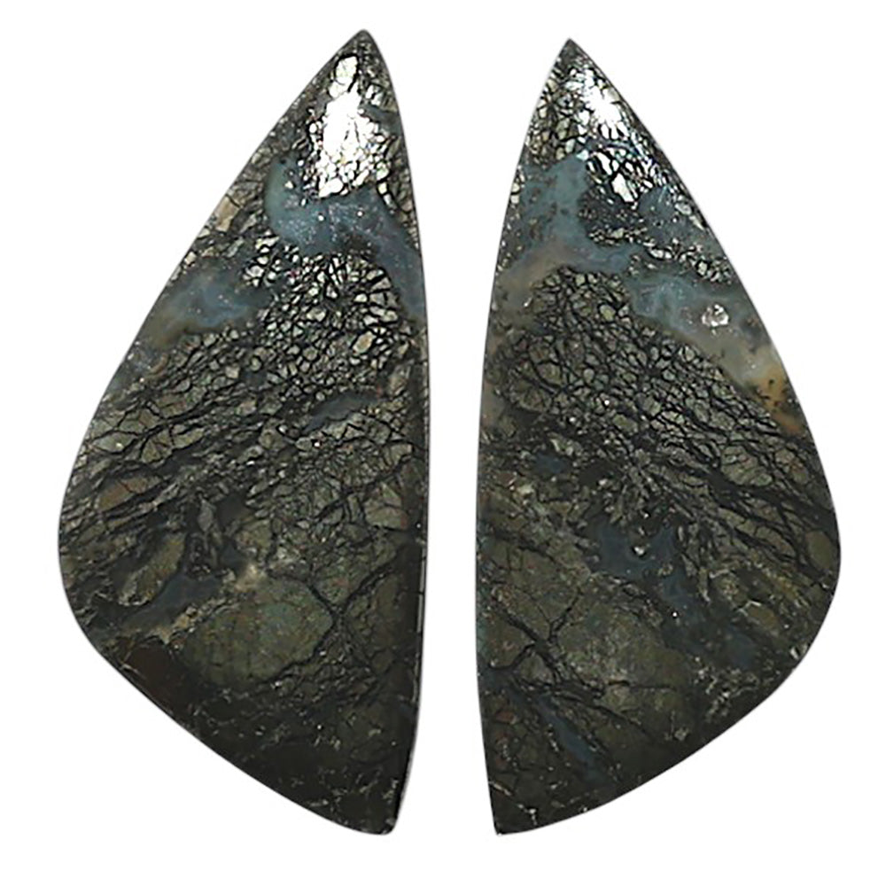 Natural Nipomo Marcasite Agate 12x26x4 mm Fancy Shape Polished Gemstone LS99-010602