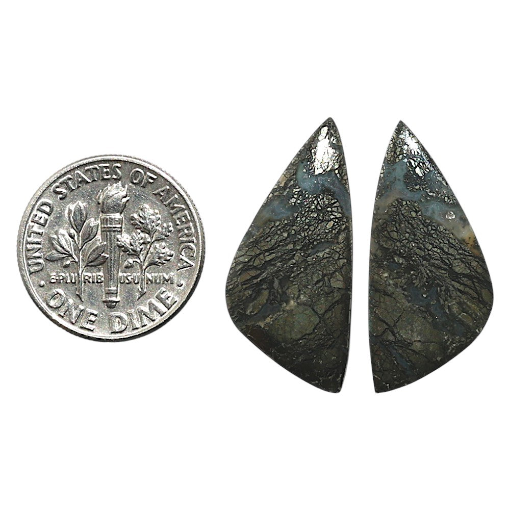 Natural Nipomo Marcasite Agate 12x26x4 mm Fancy Shape Polished Gemstone LS99-010602