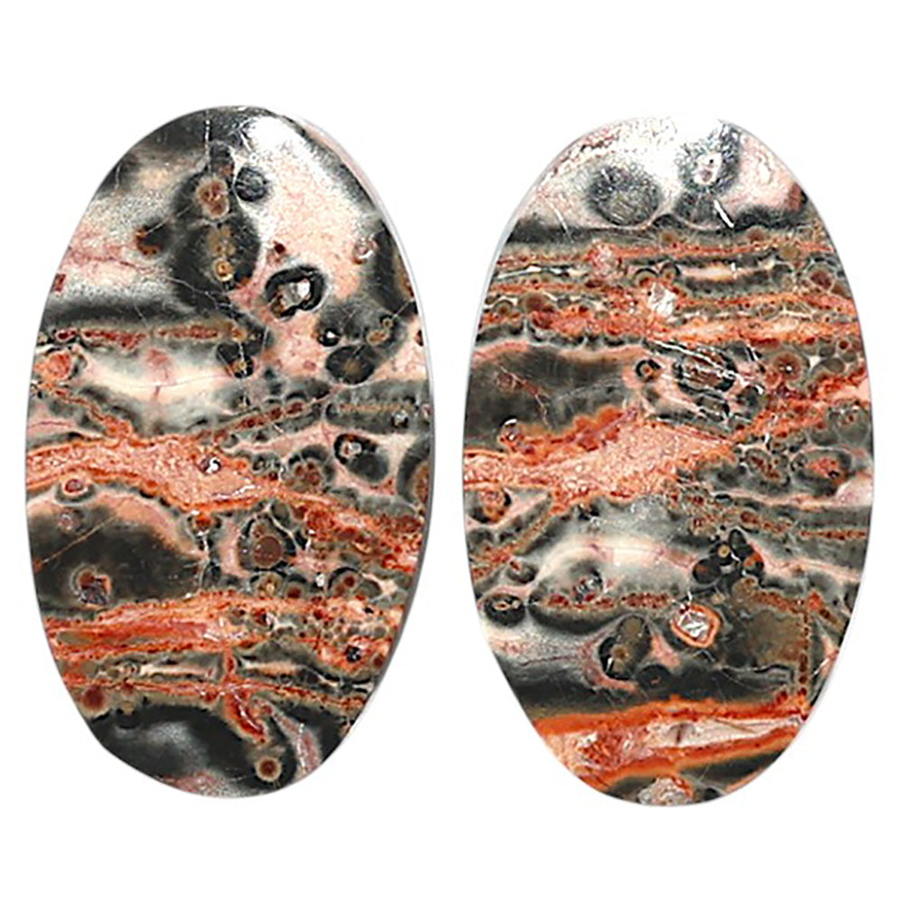 Natural Leopard Skin Jasper 14x23.4x3 mm Oval Shape Polished Gemstone LS99-010604