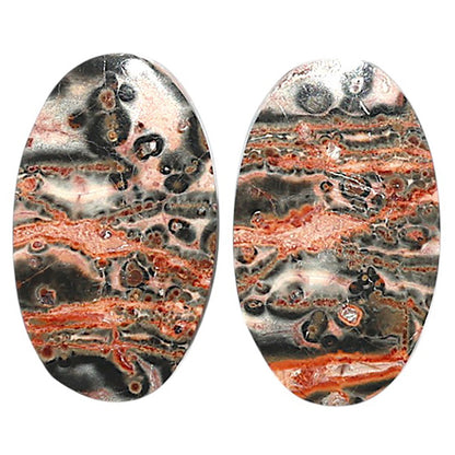 Natural Leopard Skin Jasper 14x23.4x3 mm Oval Shape Polished Gemstone LS99-010604