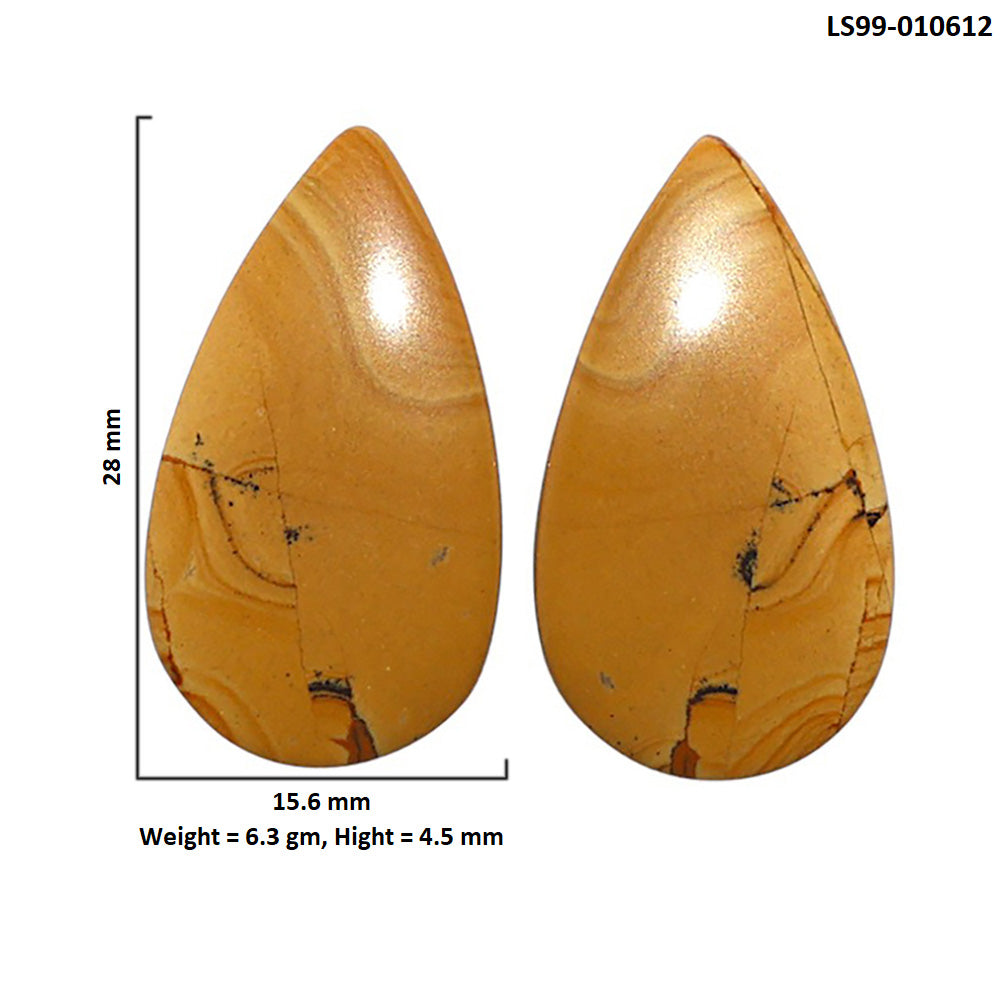 Natural Picture JAsper 15.6x28x4.5 mm Pear Shape Polished Gemstone LS99-010612