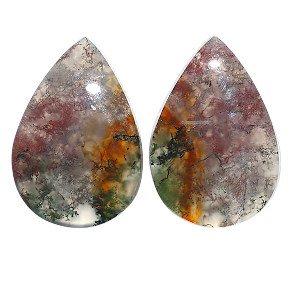 Natural Texas Moss Agate 17x24.8x4.5 mm Pear Shape Polished Gemstone LS99-010613