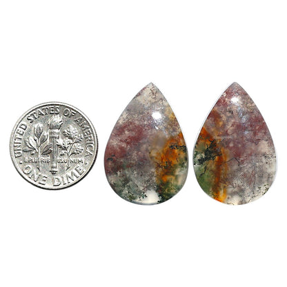 Natural Texas Moss Agate 17x24.8x4.5 mm Pear Shape Polished Gemstone LS99-010613