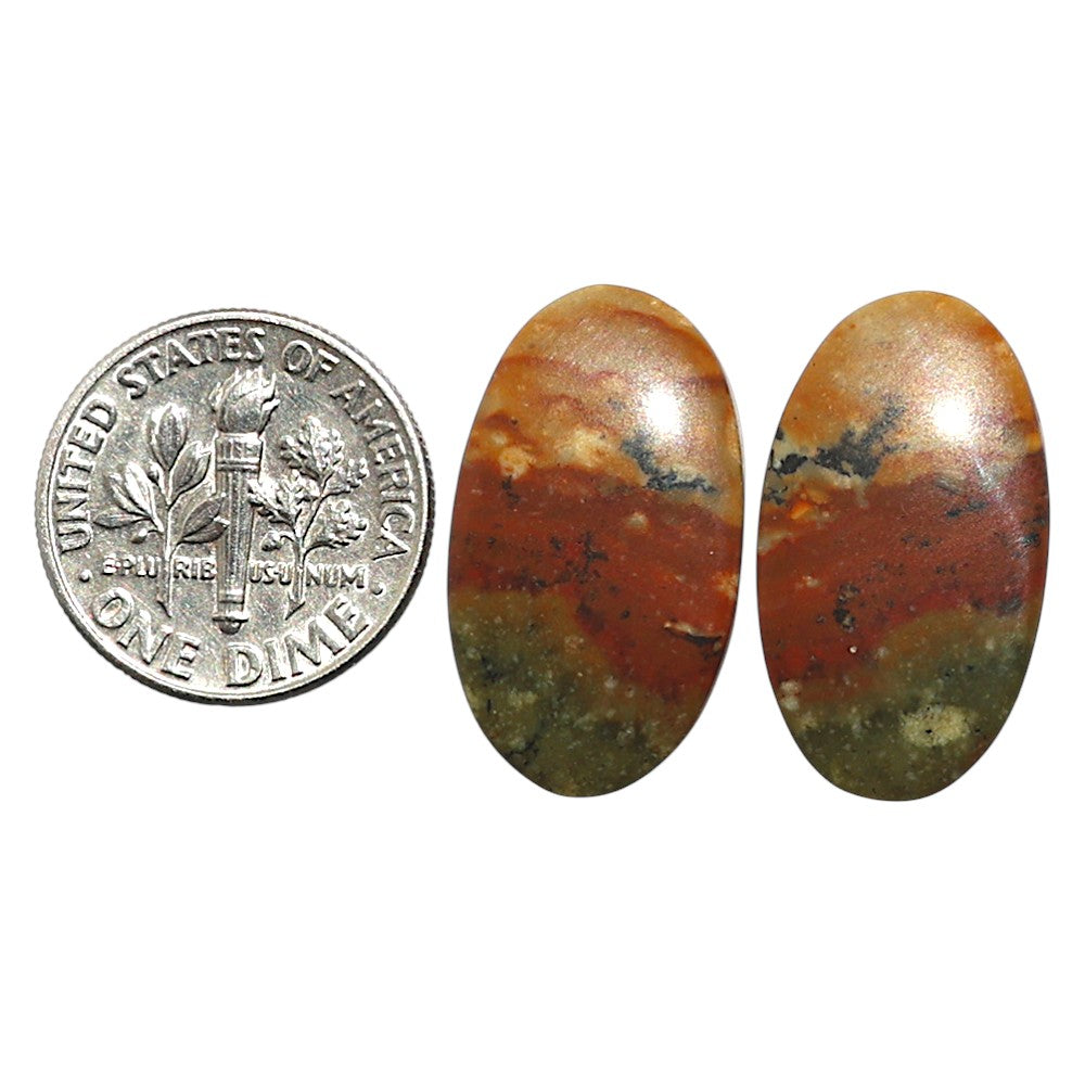 Natural Rocky Butte Picture Jasper 13.1x22.8x4 mm Oval Shape Polished Gemstone LS99-010614