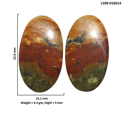 Natural Rocky Butte Picture Jasper 13.1x22.8x4 mm Oval Shape Polished Gemstone LS99-010614