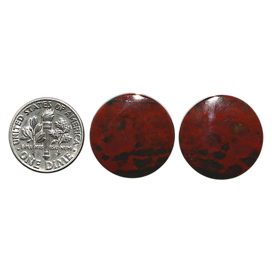 Natural Blood Stone 20x20x4 mm Round Shape Polished Gemstone LS99-010620