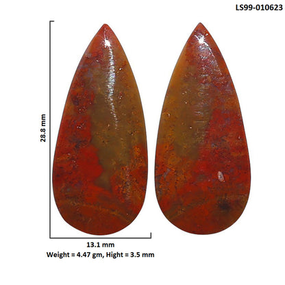 Natural Rare Cady Mountain Agate 13.1x28.8x3.5 mm Pear Shape Polished Gemstone LS99-010623