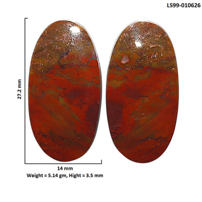 Natural Rare Cady Mountain Agate 14x27.2x3.5 mm Oval Shape Polished Gemstone LS99-010626