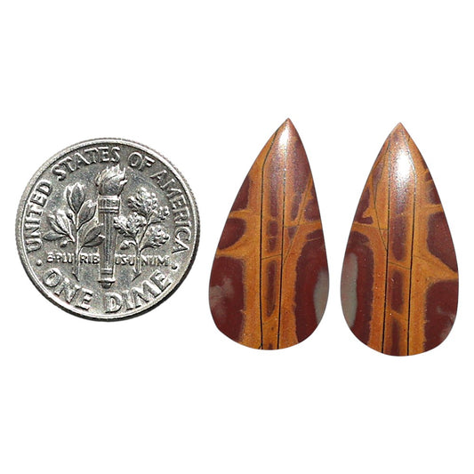 Natural Noreena Jasper 11.5x22.5x4 mm Pear Shape Polished Gemstone LS99-010628