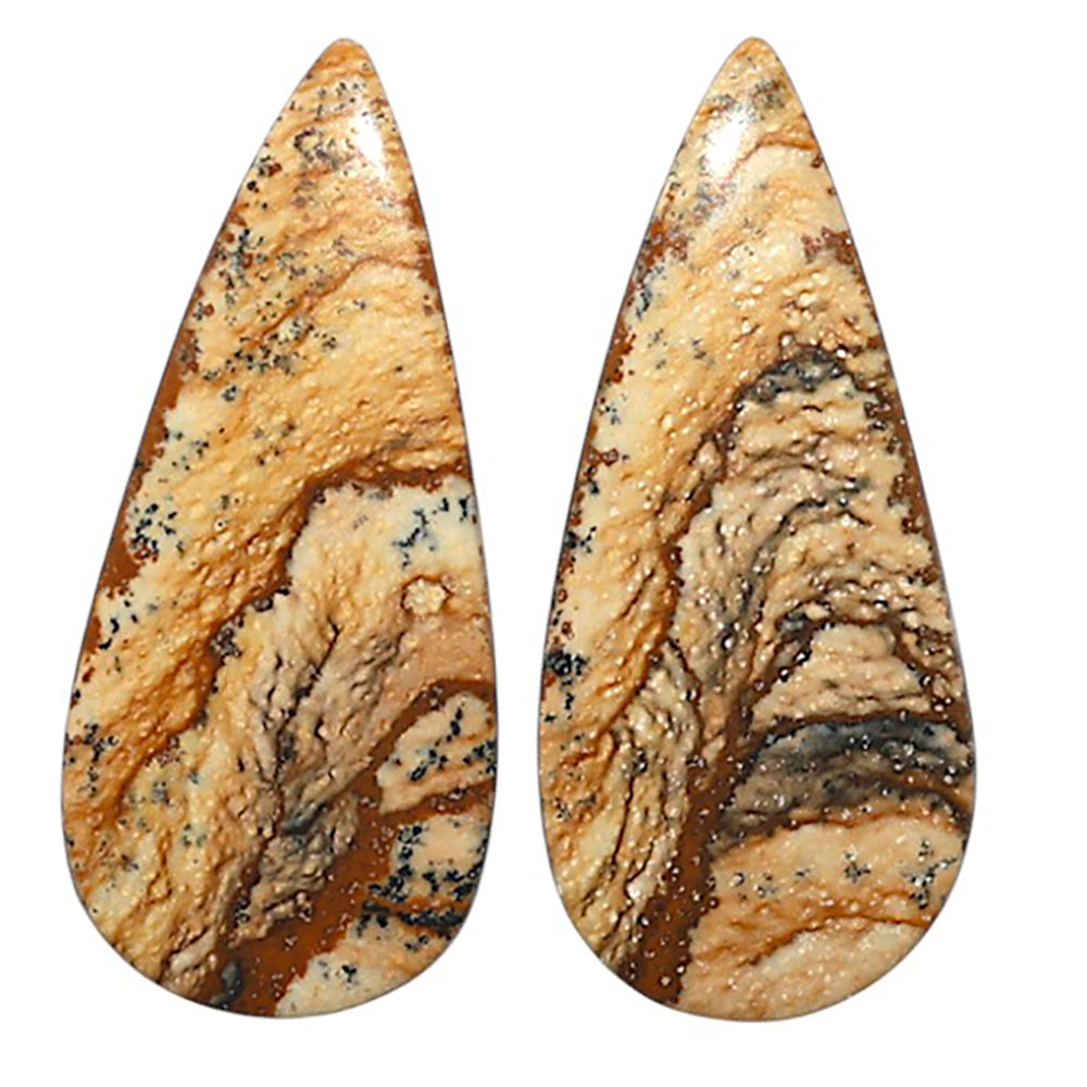 Natural Picture Jasper 13.1x29.2x3.5 mm Pear Shape Polished Gemstone LS99-010631