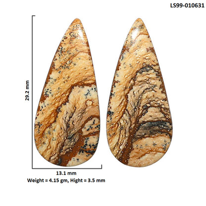 Natural Picture Jasper 13.1x29.2x3.5 mm Pear Shape Polished Gemstone LS99-010631