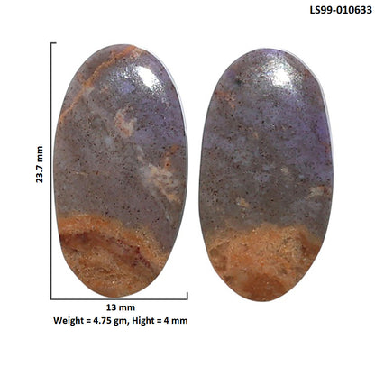 Natural Lavender Jade 13x23.7x4 mm Oval Shape Polished Gemstone LS99-010633