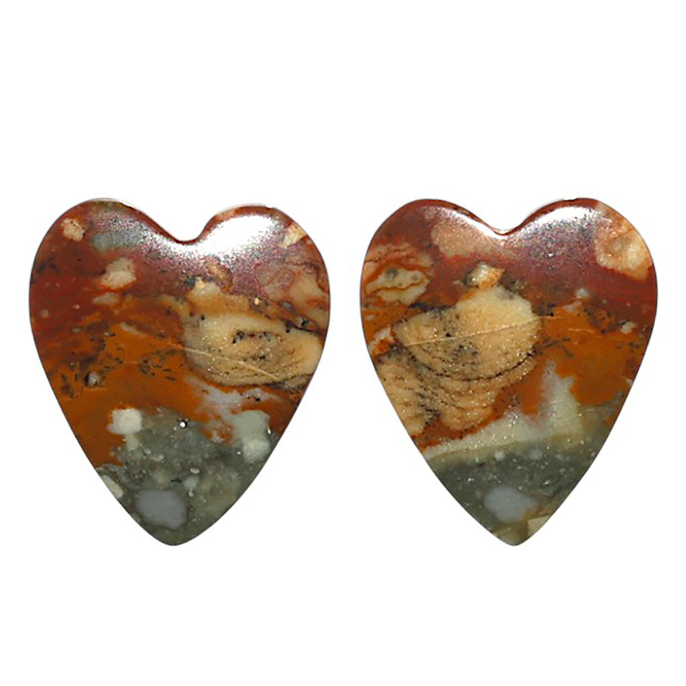 Natural Rocky Butte Picture Jasper 16.1x18.75x3.5 mm Heart Shape Polished Gemstone LS99-010634