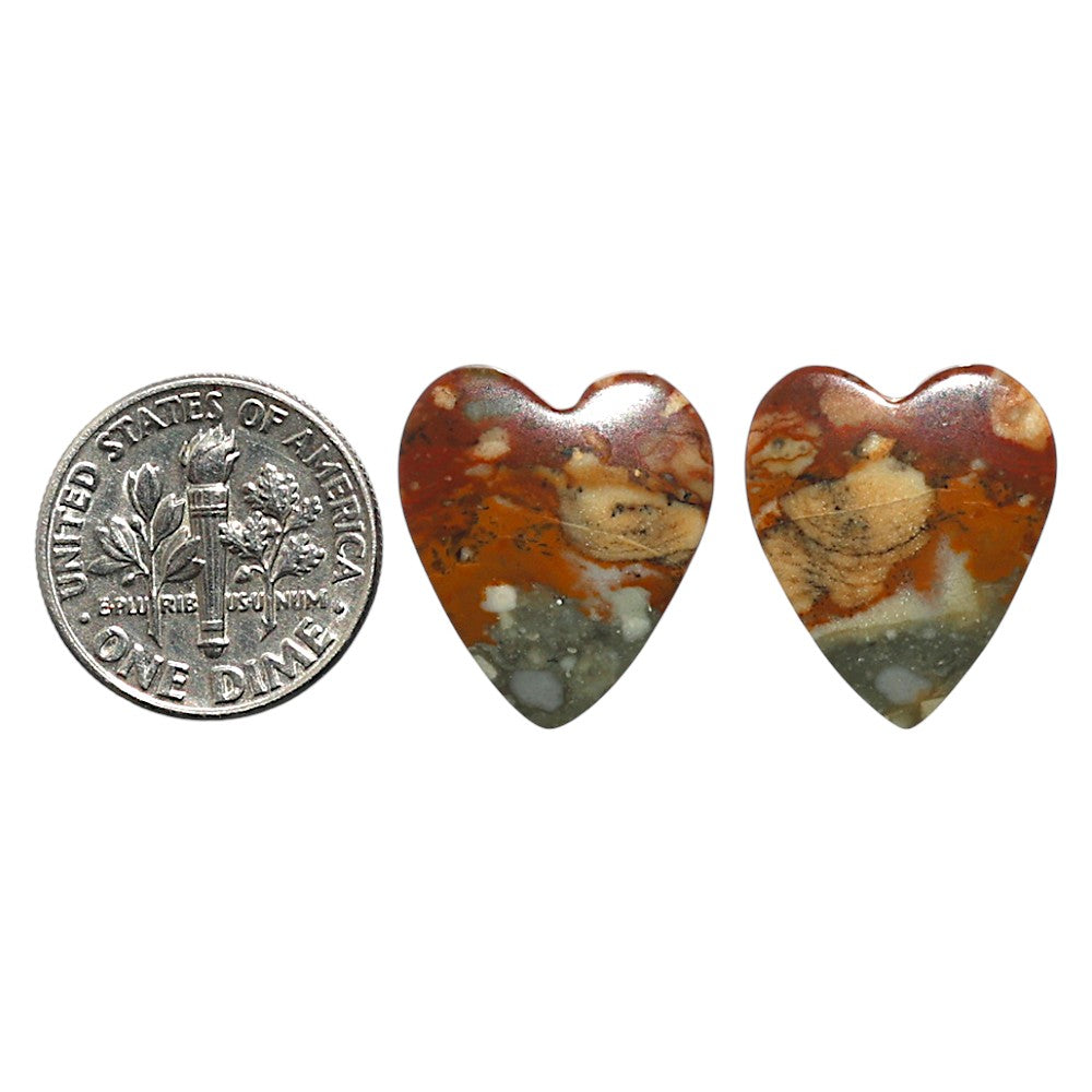 Natural Rocky Butte Picture Jasper 16.1x18.75x3.5 mm Heart Shape Polished Gemstone LS99-010634