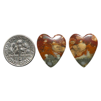 Natural Rocky Butte Picture Jasper 16.1x18.75x3.5 mm Heart Shape Polished Gemstone LS99-010634
