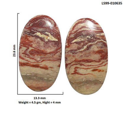 Natural Wave Dolomite 13.3x23.6x4 mm Oval Shape Polished Gemstone LS99-010635