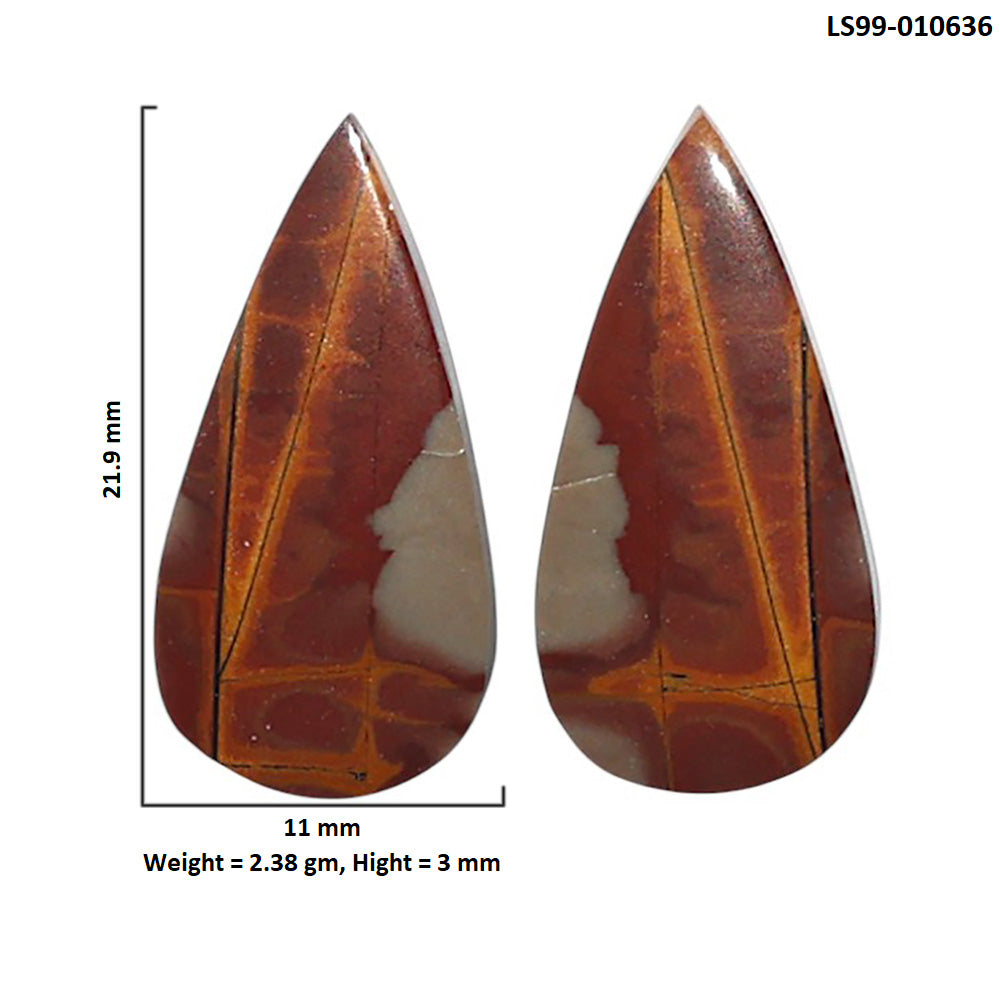 Natural Noreena Jasper 11x21.9x3 mm Pear Shape Polished Gemstone LS99-010636