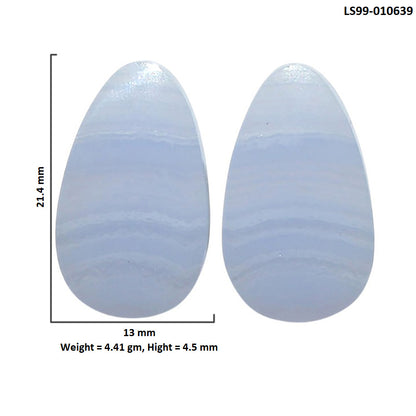 Natural Blue Lace Agate 13x21.4x4.5 mm Fancy Shape Polished Gemstone LS99-010639