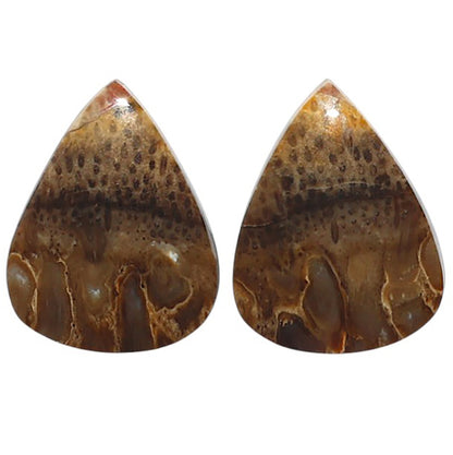 Natural Root Plume Agate 16x20.2x4 mm Pear Shape Polished Gemstone LS99-010640