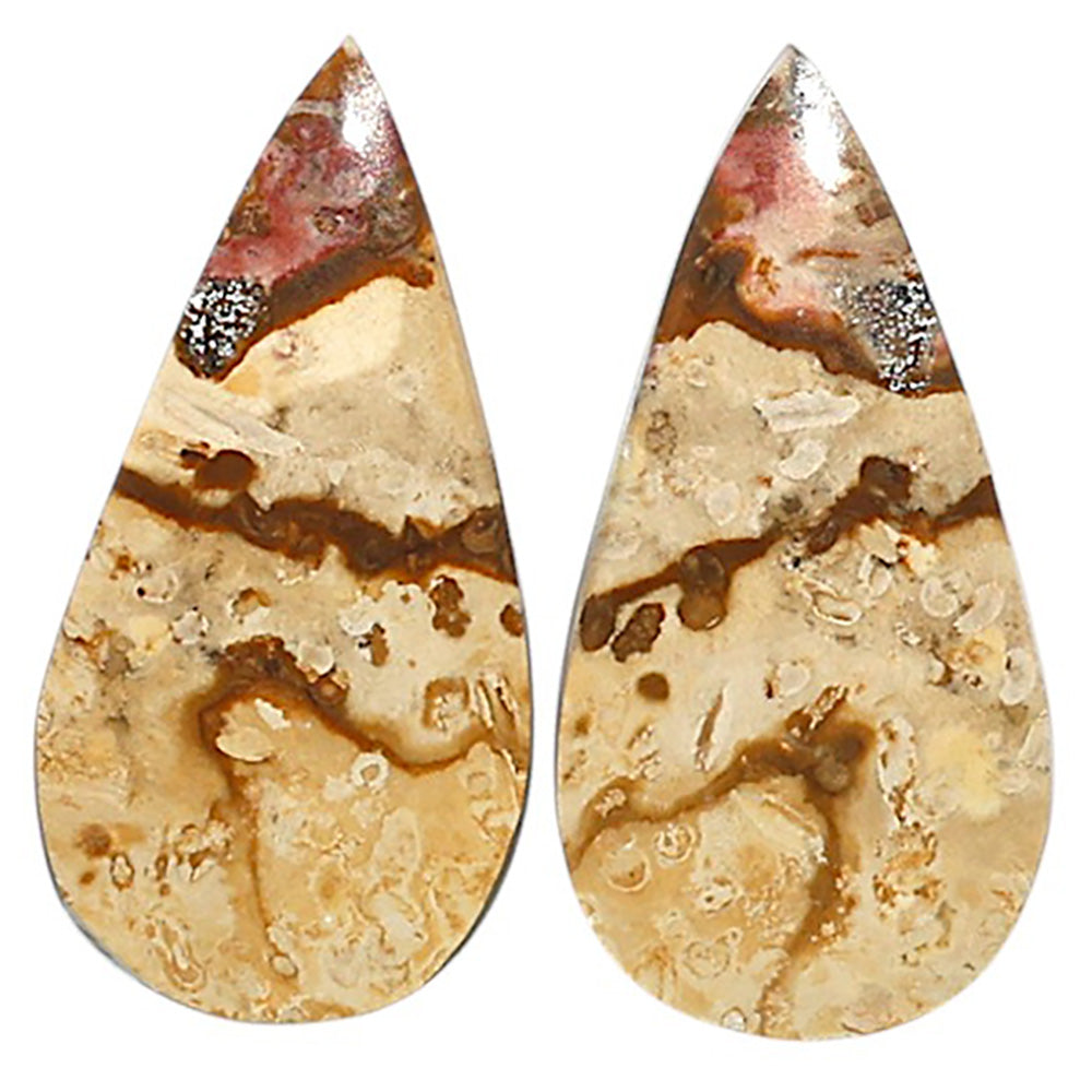 Natural Root Plume Agate 13.3x26.4x4 mm Pear Shape Polished Gemstone LS99-010643