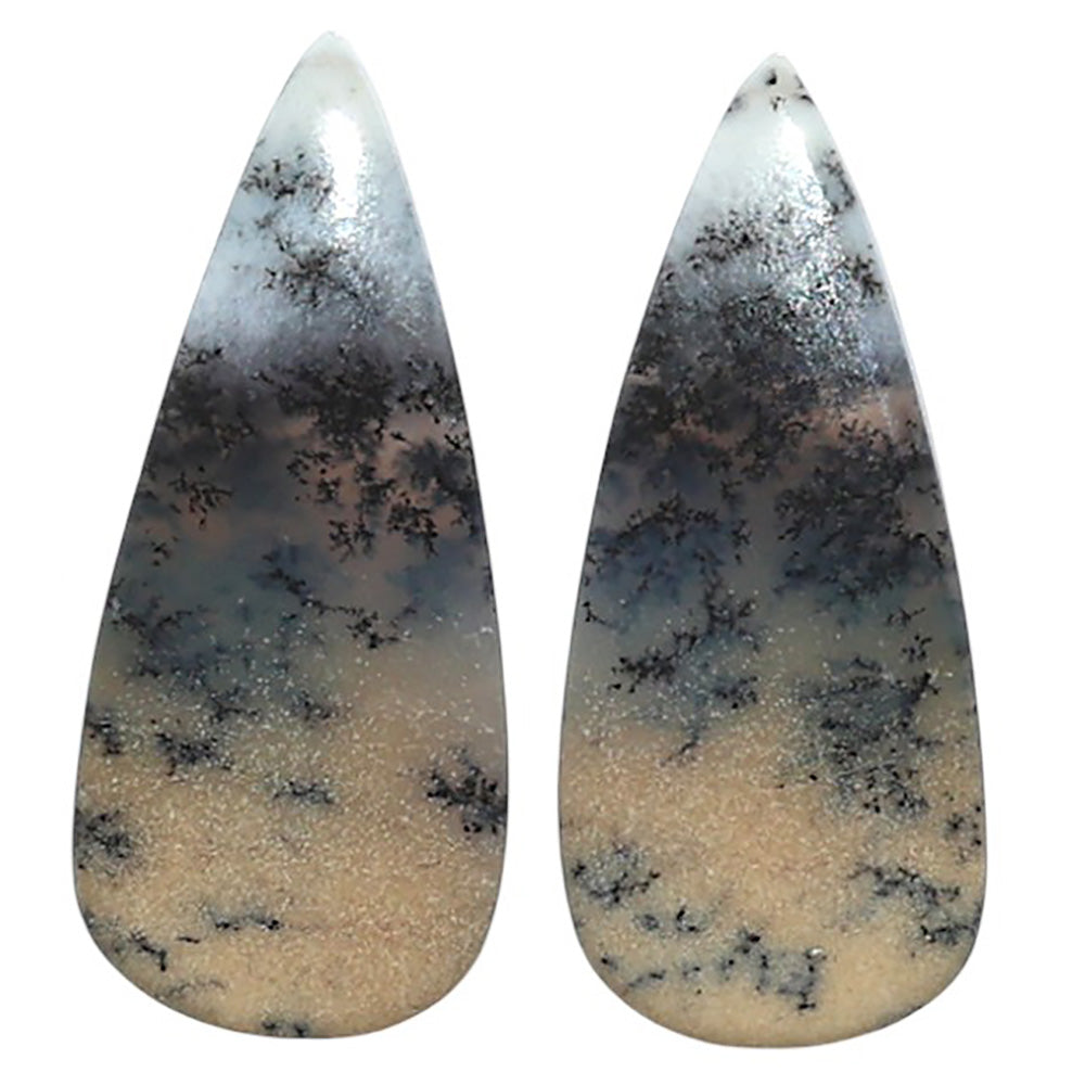 Natural Honey Dendritic Opal 10.9x25.1x4 mm Pear Shape Polished Gemstone LS99-010644