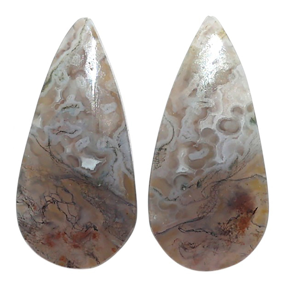 Natural Texas Moss Agate 12.5x25.8x4 mm Pear Shape Polished Gemstone LS99-010646