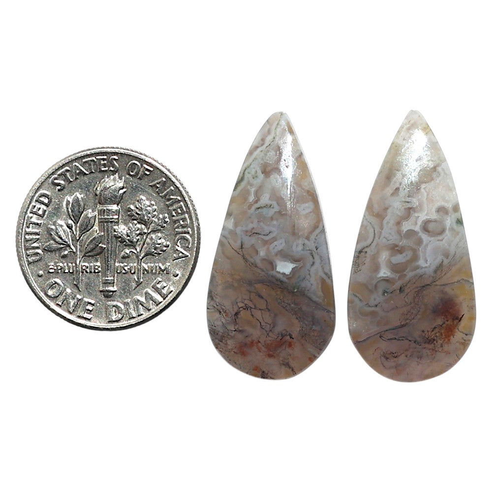 Natural Texas Moss Agate 12.5x25.8x4 mm Pear Shape Polished Gemstone LS99-010646