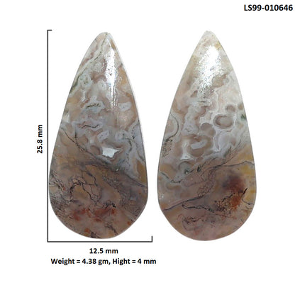 Natural Texas Moss Agate 12.5x25.8x4 mm Pear Shape Polished Gemstone LS99-010646