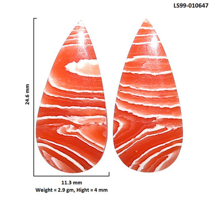 Natural Sardonyx 11.3x24.6x4 mm Pear Shape Polished Gemstone LS99-010647