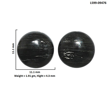Natural Silver Leaf Obsidian 11.1x11.1x4.3 mm Round Shape Polished Gemstone LS99-09476