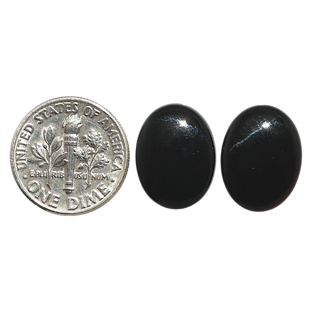 Natural Black Onyx 12x16x2.7 mm Oval Shape Polished Gemstone LS99-09482