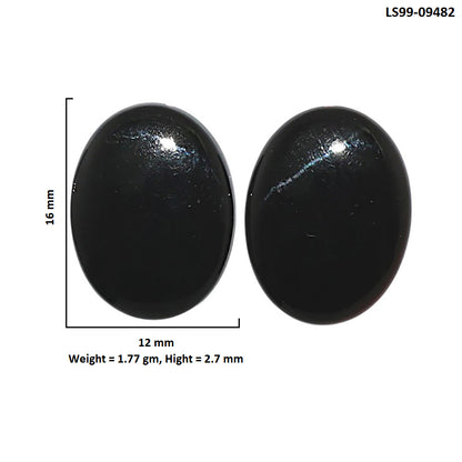Natural Black Onyx 12x16x2.7 mm Oval Shape Polished Gemstone LS99-09482